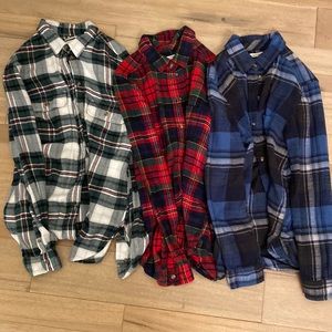 Set of 3 AE Super Soft Flannel Shirts (Small)